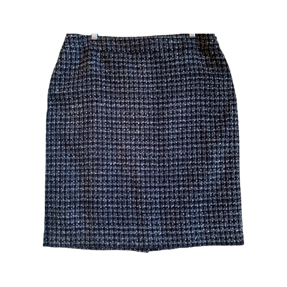 KASPER Womens' Vintage Black & White Boucle Tweed A-Line Pencil Skirt Sz 16